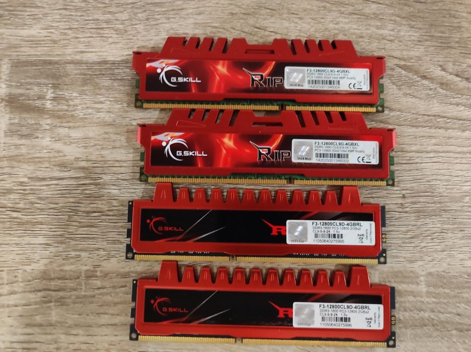 Memórias ddr3 8gb(2GBx4) ripjaw