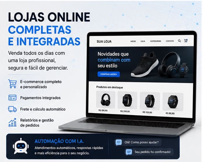 Web Design Profissional: Sites, Lojas Online e Automação com I.A.