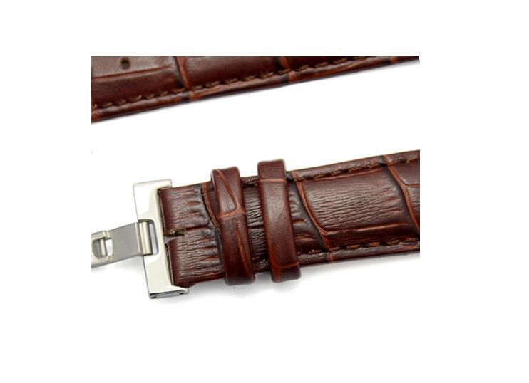 Bracelete Relógio Pele Castanha 18mm 20mm  Fecho Borboleta