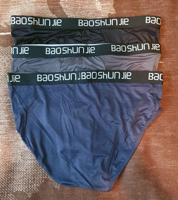 Majtki męskie, slipy elastyczne, śliskie, przewiewne, r. L, 3-pak.