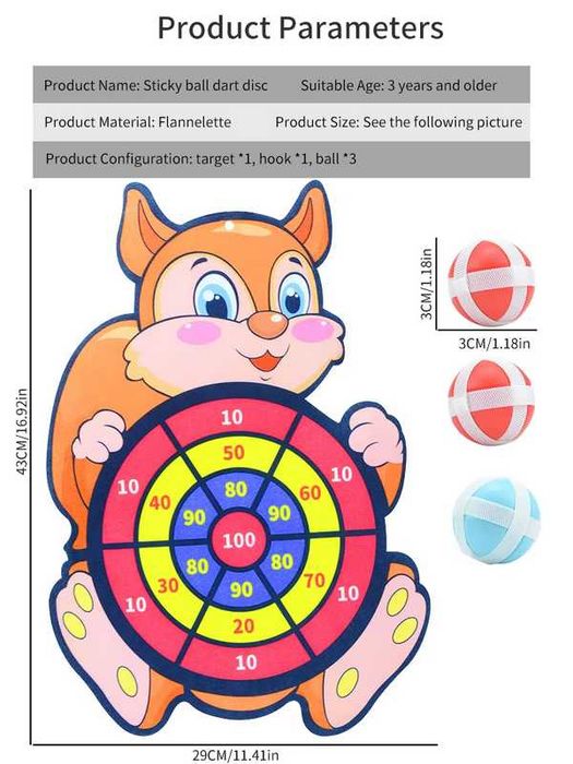 Jogo Infantil com Bola Aderente Alvo Educativo
