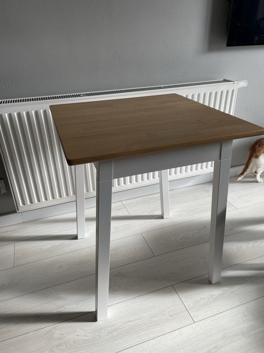 IKEA Stół drewniany białe nogi | styl skandynawski