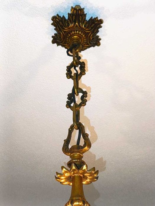 Cadeeiro de teto em latão maciço meados século XX