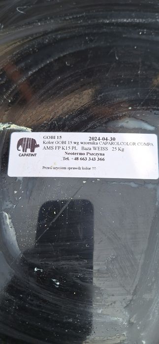 Tynk silikonowy akryl Caparol Amphisilan K15 Gobi żółty 1,5 wiadra