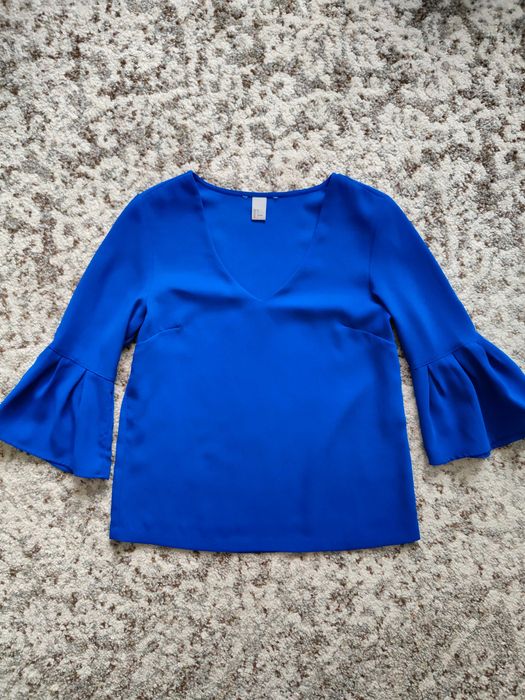 Bluzka H&M kolor niebieski kobaltowym rozmiar 34/36