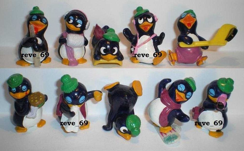 *_* Pingwinki Zimowe 1992 + 1 kartka, komplet kinder niespodzian, nowe