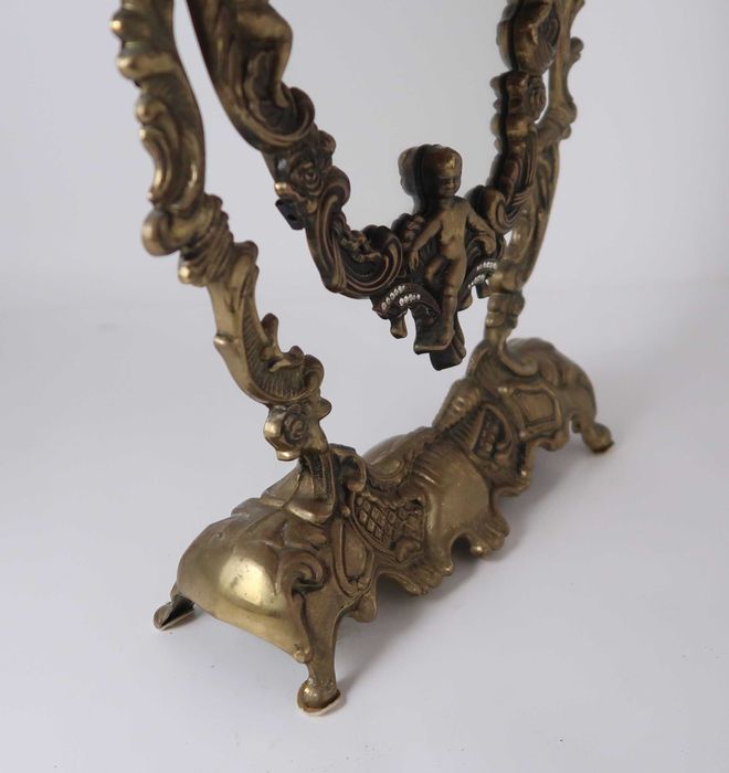 Espelho de mesa Arte Nova em bronze