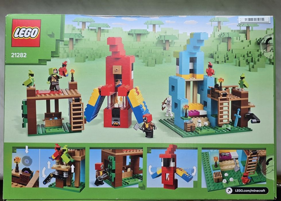 LEGO Minecraft 21282 Домівки для папуг Новий оригінал MISB