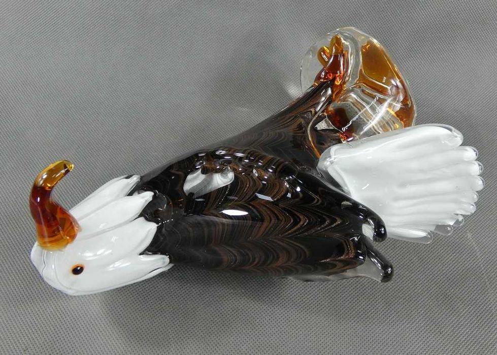 Duża Figura ORZEŁ bielik ptak szkło MURANO figurka 25,5 cm 3 kg