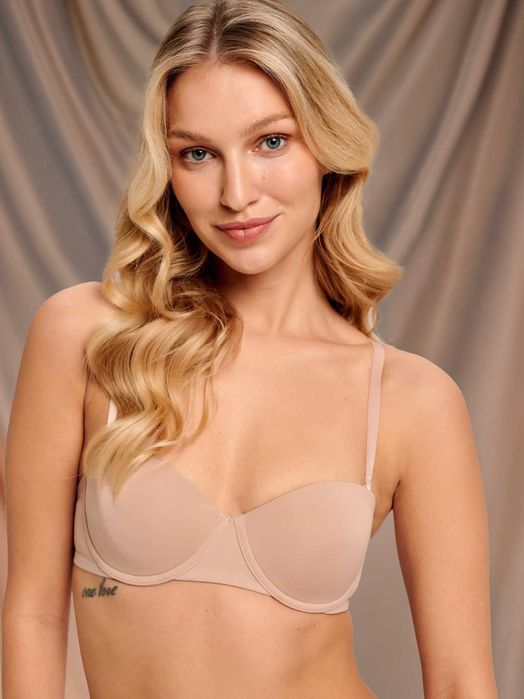 Бюстгалтер балконет, бежевий