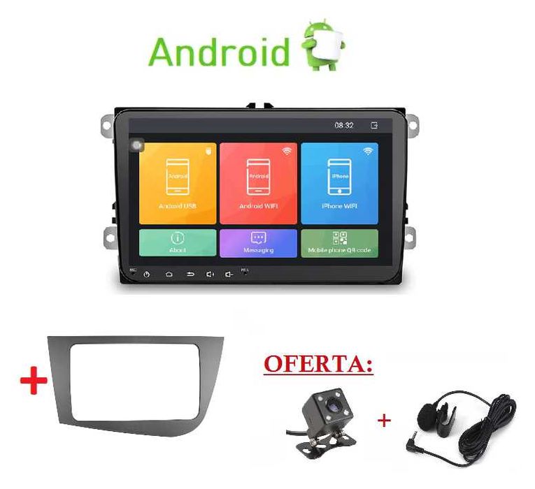 (NOVO) Rádio 2DIN 9" • SEAT Leon 1P • Toledo • Altea • Android 4+64GB