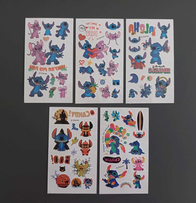 Tatuaże dziecięce STITCH 5 dużych arkuszy!