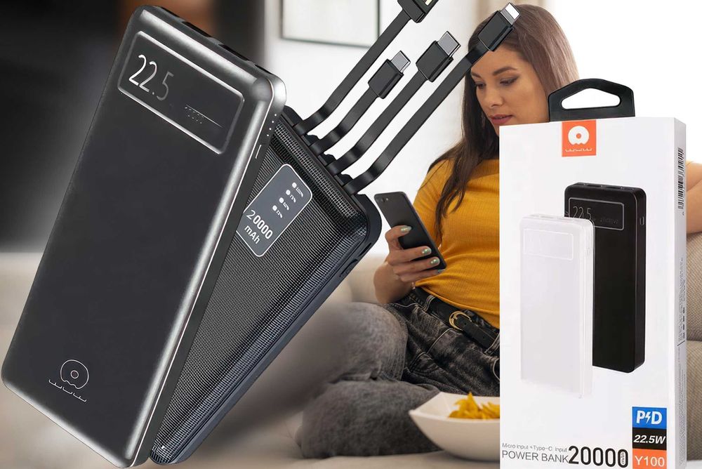 Повербанк зі швидкою зарядкою Power Bank WUW U40/Y100 22.5W 20000mah