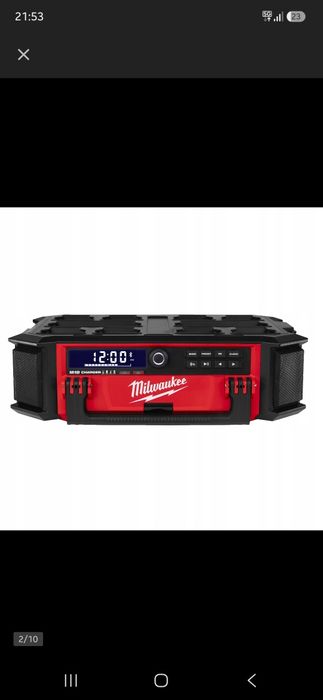 Radio budowlane Milwaukee M18 PACKOUT DAB+ ładowarka  bluetooth