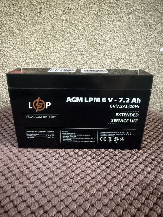 Акумулятор 6v 7,2 AH