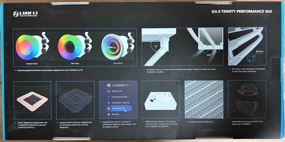 Lian Li Galahad II Trinity Performance 360 + UNi Fan P28 ARGB Strip