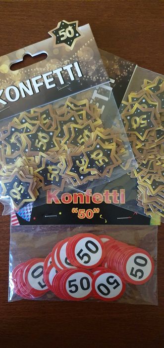 Konfetti dekoracja urodziny rocznica 50