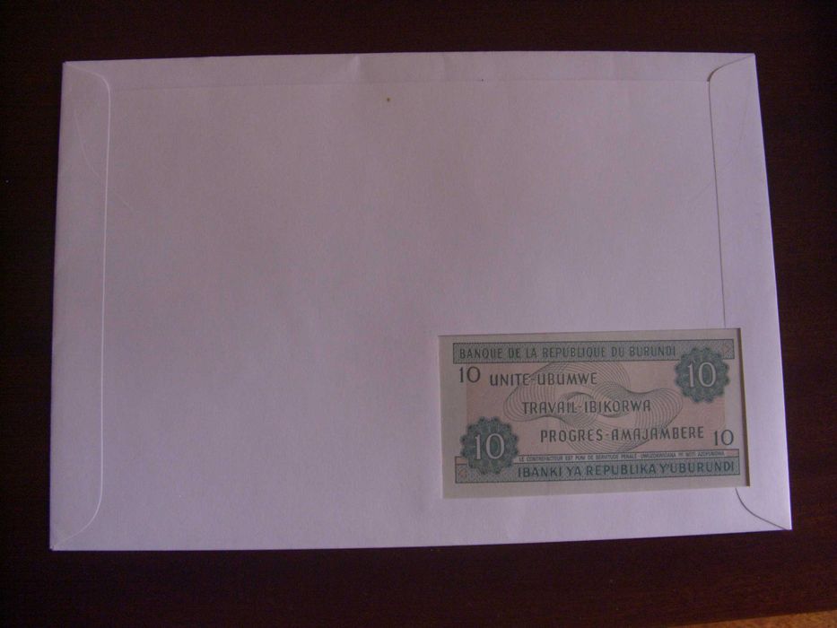 envelope - selos- nota - Burundi