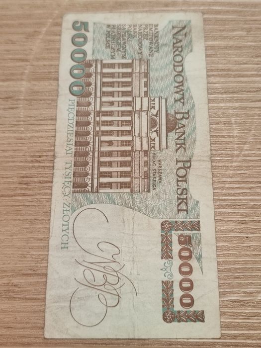 2 notas uma de 1 milhão zlotys e outra de 50 mil