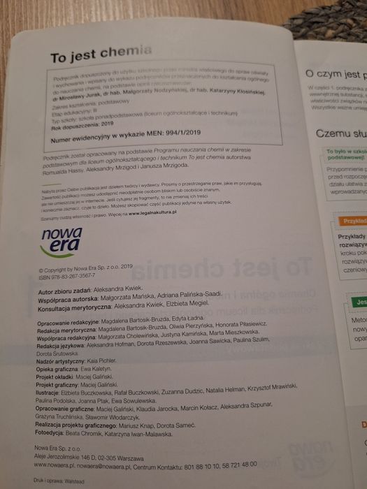 To jest chemia podręcznik dla liceum i technikum