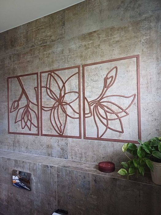 Nowoczesny Obraz drewniany złoty