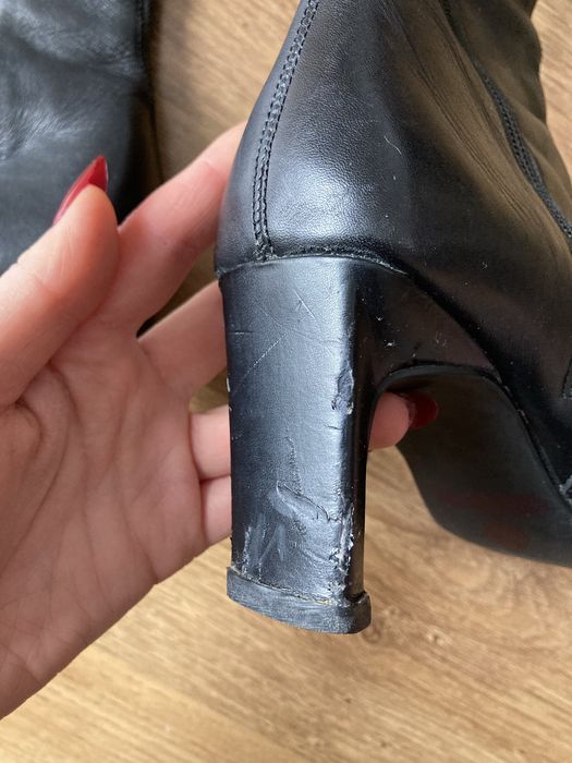 Eleganckie kozaki na obcasie z eco skóry