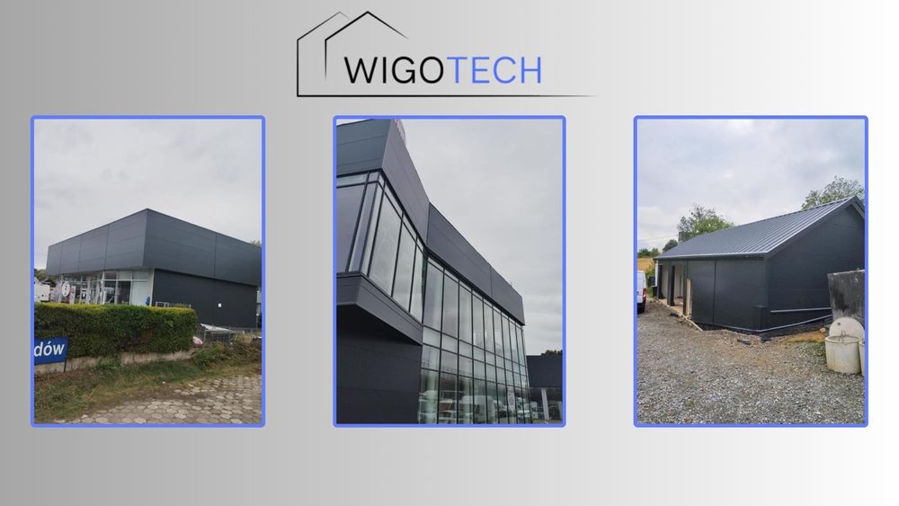 Montaż płyt warstwowych konstrukcji stalowych  budowa hal garaży wiat.