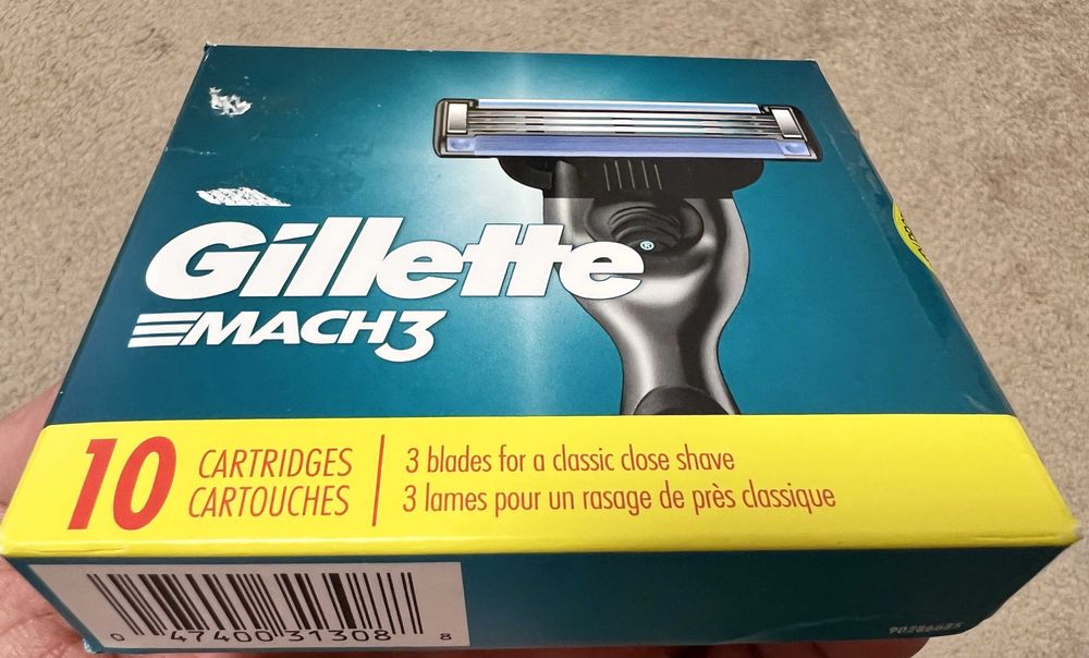 Лезвия оригинал из США Gillette Mach3 упаковка 4шт картриджи