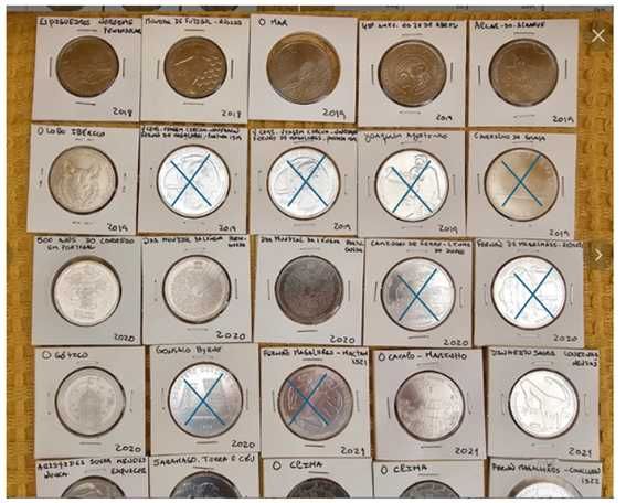 Moedas de colecção da INCM em cuproníquel e prata 500