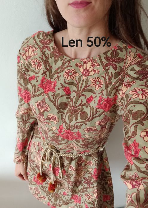 Zara Sukienka boho len 50%