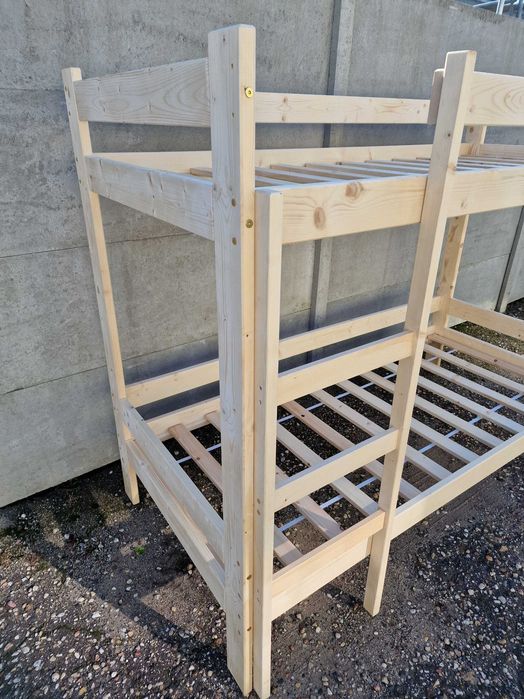 Łóżko piętrowe drewniane solidne pracownicze domowe 90x200cm