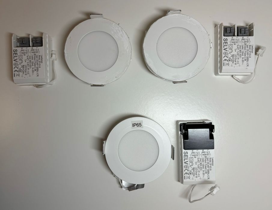 Pack 3 focos de encastrar 480L branco redondo luz amarela Kili IP65