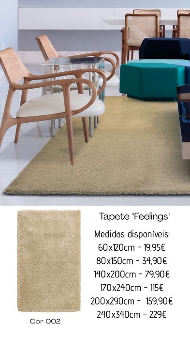 Novo Tapete Feelings - 8 Cores e lavável na máquina By Arcoazul