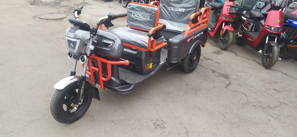 Електротрицикл  вантажопасажирський Crosser CARGO-10 (60V/32Ah/1000w)