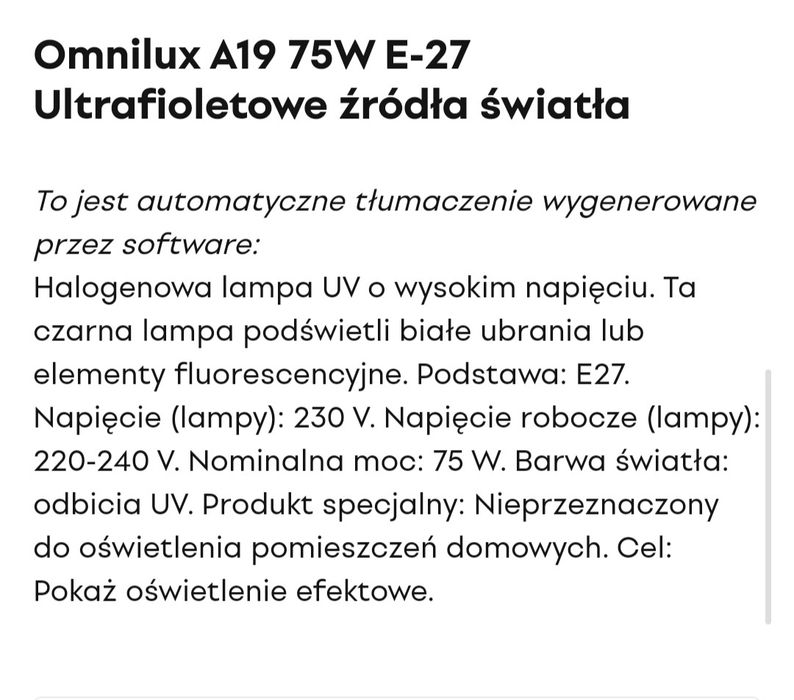 Żarówka halogenowa UV 75W 5szt