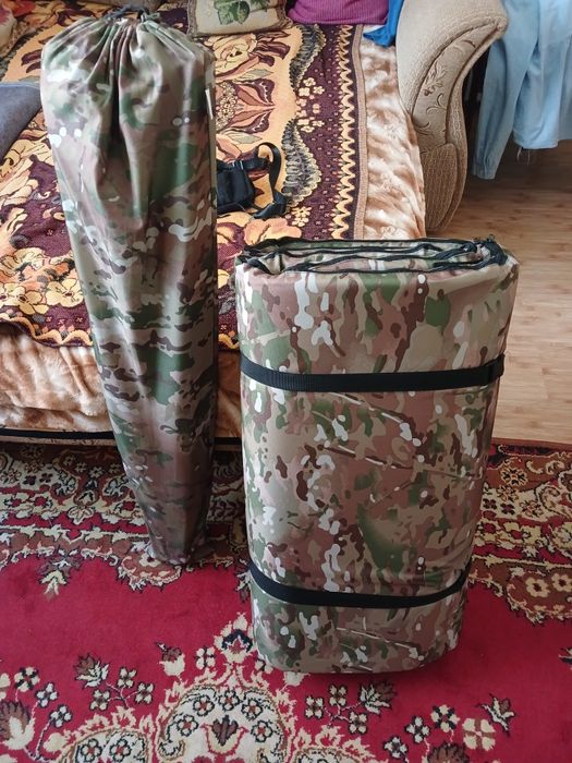 Посилена розкладачка до 200 кг, НОВА, з матрасом та подушкою