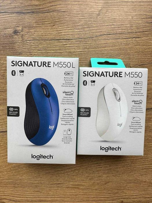 Миша Logitech Signature M550 White/ 550L Blue бездротова тиха Нові