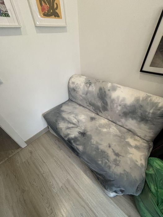 Sofá cama casal 140 em óptimo estado Ikea Capa degradé cinza