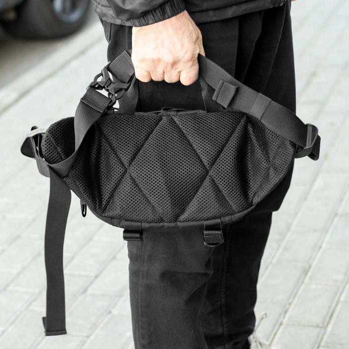 Тактична бананка нагрудна сумка TAC BIG Black поясна сумка з MOLLE