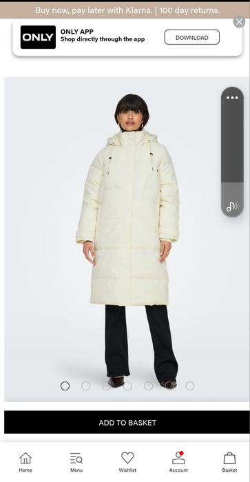 NOWA Kurtka Płaszcz ONLY Puchowa zimowa OVERSIZE XS S ECRU BIALA