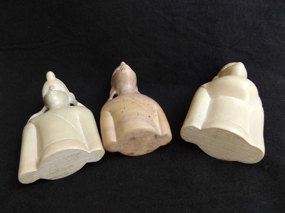 ARTE AFRICANA – Conjunto de 3 BUSTOS em Pedra