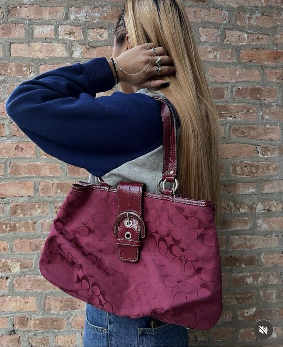 Вінтажна сумка Coach soho cherry red