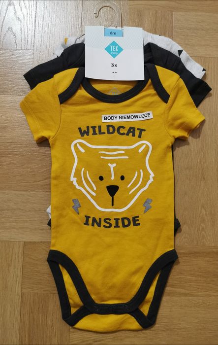 NOWE body na krótki rękaw Tex r. 68 (6 miesięcy), 3 sztuki