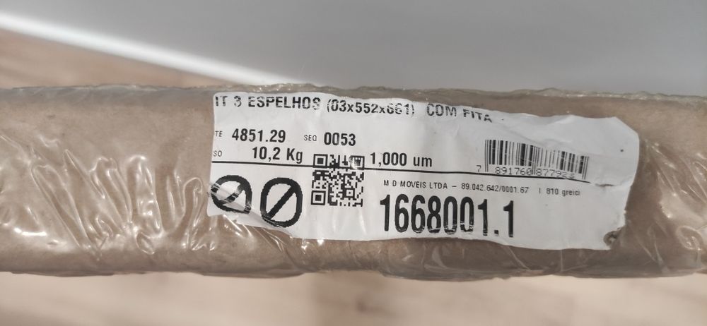 Três espelhos  embalados 55,2cmx66,1cm