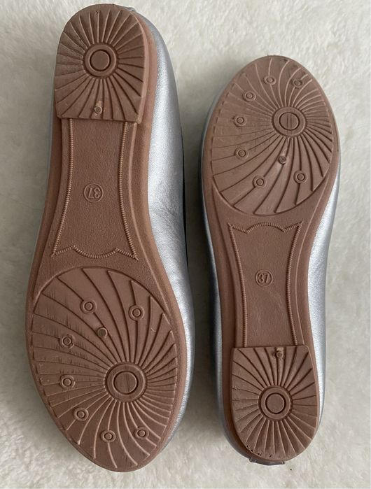 Nowe srebrne balerinki Qinba rozm. 37 | wkładka 23,5 cm