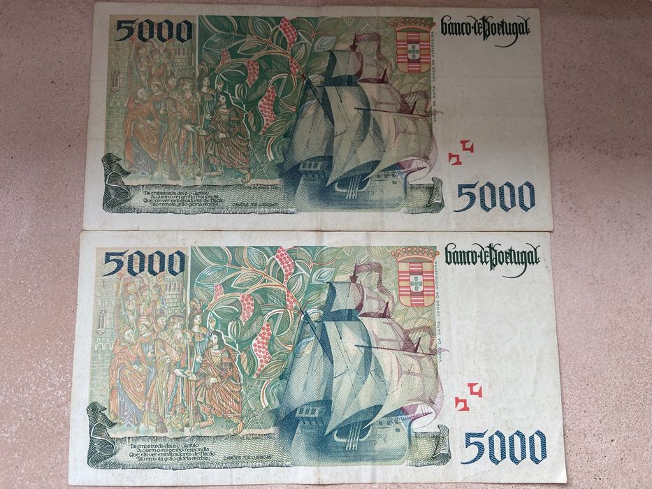 2 Notas 5000 Escudos 1998