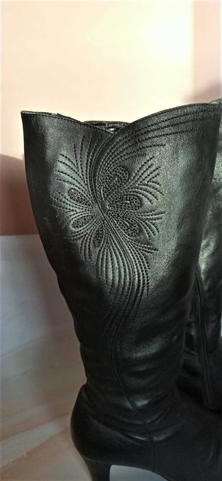 сапожки жіночі зимові шкіряні (Натуральна шкіра, Натуральна Цигейка)