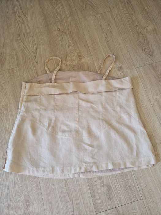 Bluzka koszulka letnia elegancka len XL