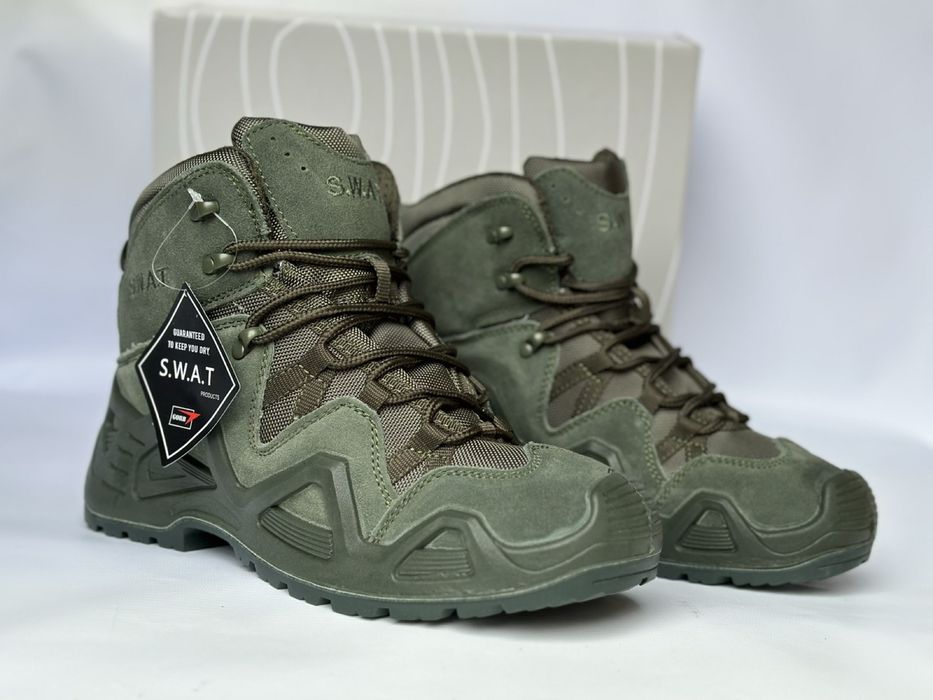 Берці SWAT WaterProof р40-46, ботінки трекінгові тактичні олива (хакі) чоловічі