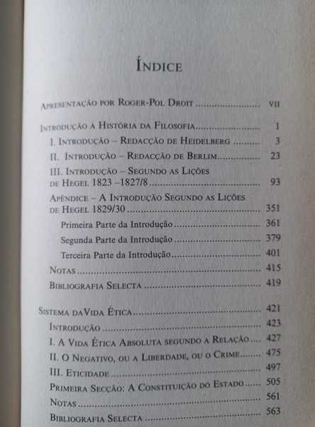 Hegel - Introdução à História da Filosofia e O Sistema da Vida Ética
